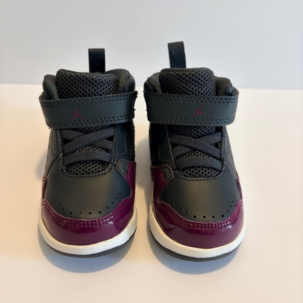 Jordan Flight Series Black & Burgundy High-Top Kids Sneakers